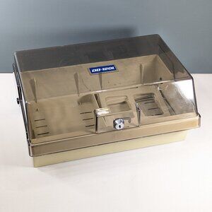 Vintage 1980s floppy disk holder - 5.25 inch disc large floppy disc storage box